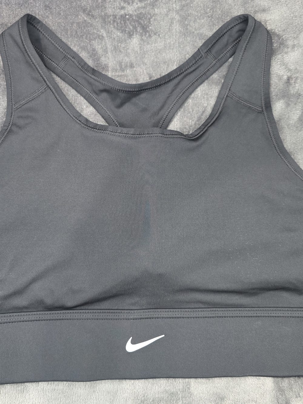 Nike Black Racerback Sports Bra with White Swoosh